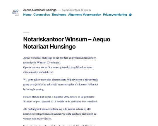 Aequo Notariaat Hunsingo Logo